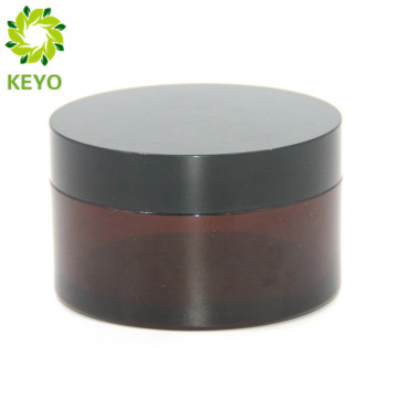 50g empty face cream use amber plastic cosmetic jar with black cap